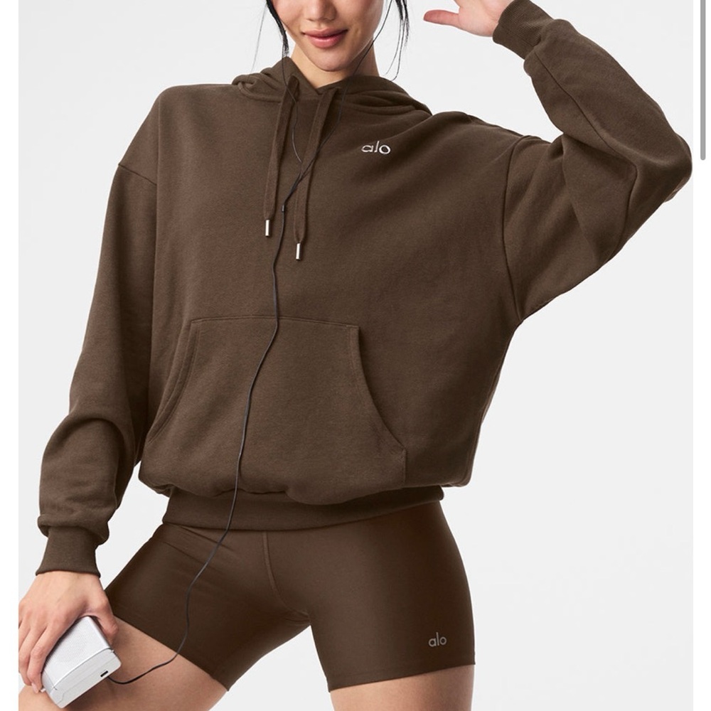 ALO Yoga Women's espresso Hoodie NWT SIZE XS